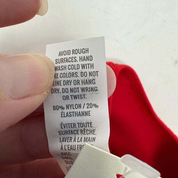 Aerie High Waisted Full Coverage Bikini Bottom Red Retro Side Ruching Size S NEW - Picture 7 of 9